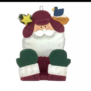 VTG | FOLK ART SANTA WREATH HANGER
